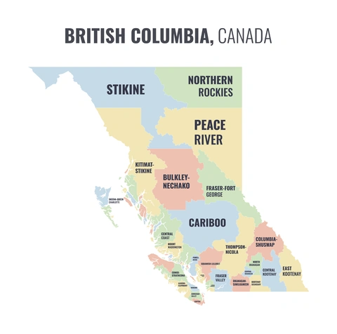Census division map of British Columbia