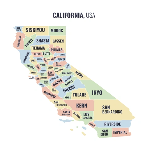 County map of California
