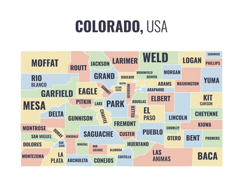 County map of Colorado