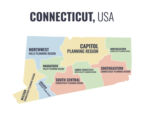 County map of Connecticut