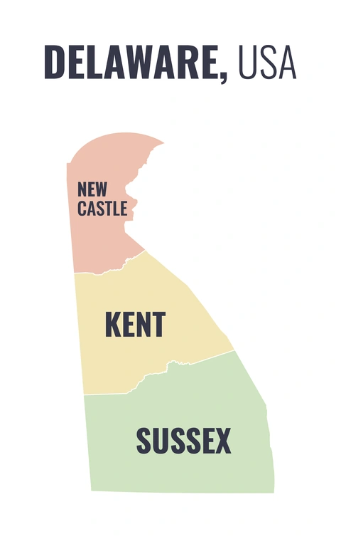 County map of Delaware