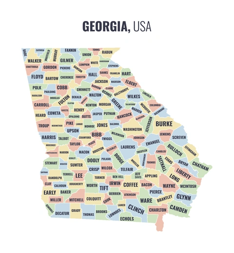 County map of Georgia