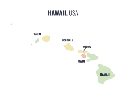 County map of Hawaii