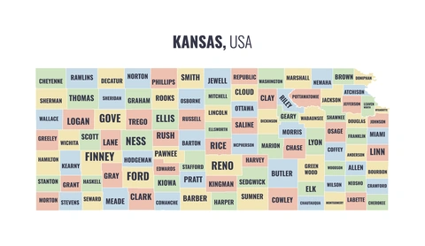 County map of Kansas