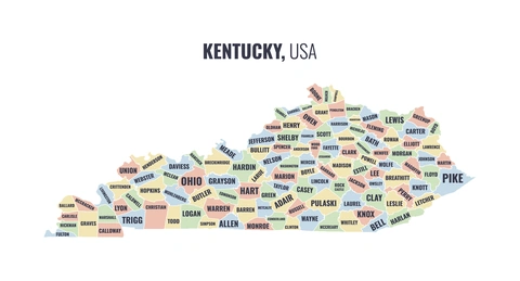 County map of Kentucky