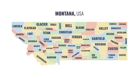 County map of Montana