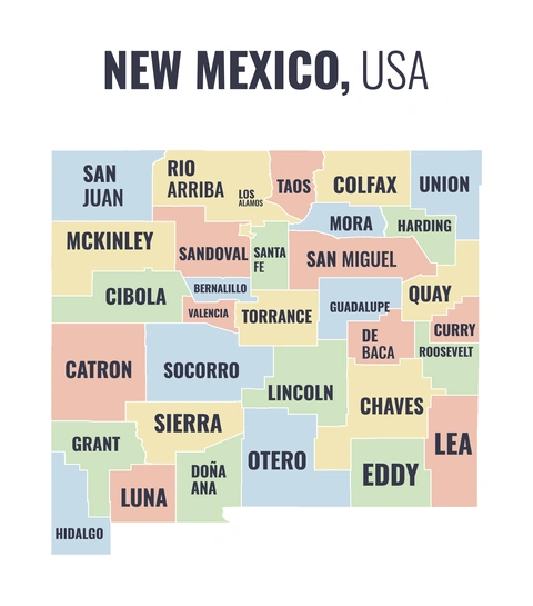 County map of New Mexico