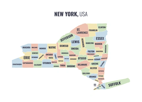 County map of New York