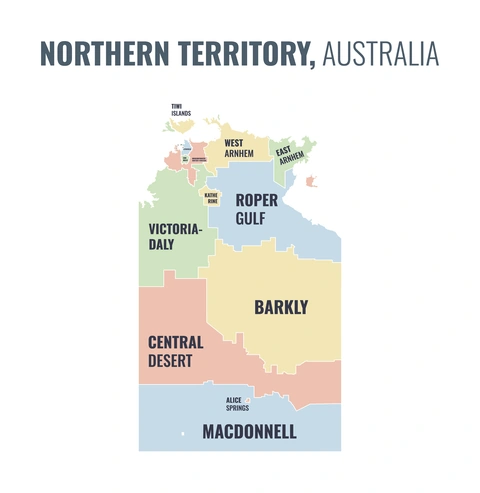 Local government area map of Northern Territory