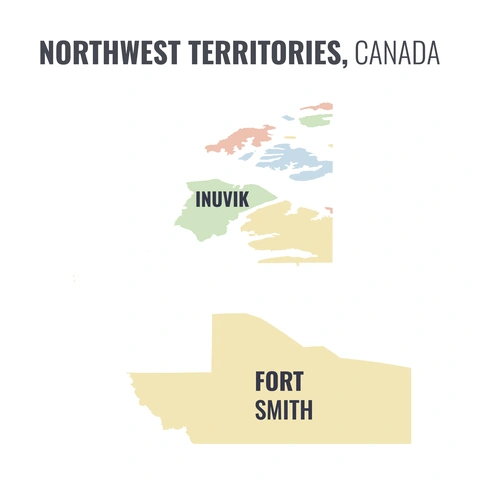 Census division map of Northwest Territories