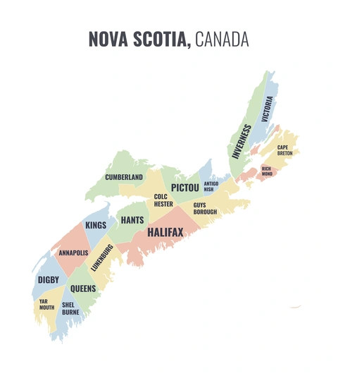 Census division map of Nova Scotia