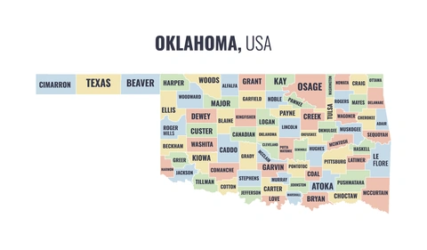 County map of Oklahoma