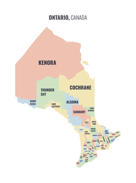 Census division map of Ontario