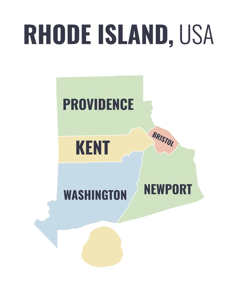 County map of Rhode Island