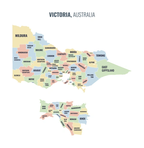 Local government area map of Victoria
