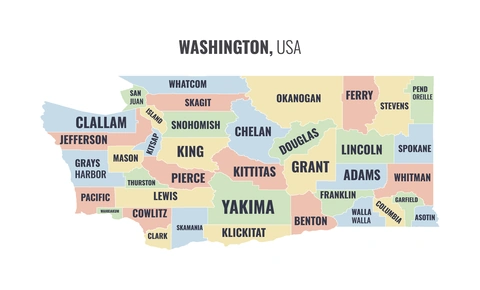 County map of Washington